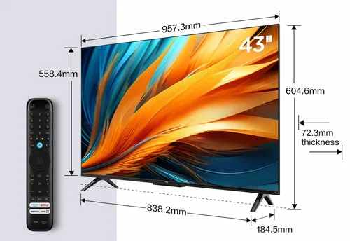 TCL 43PF650 TV LED 43 (108 cm) 4K UHD 3840x2160 HDR10 Smart TV 3xHDMI 2.1 WiFi