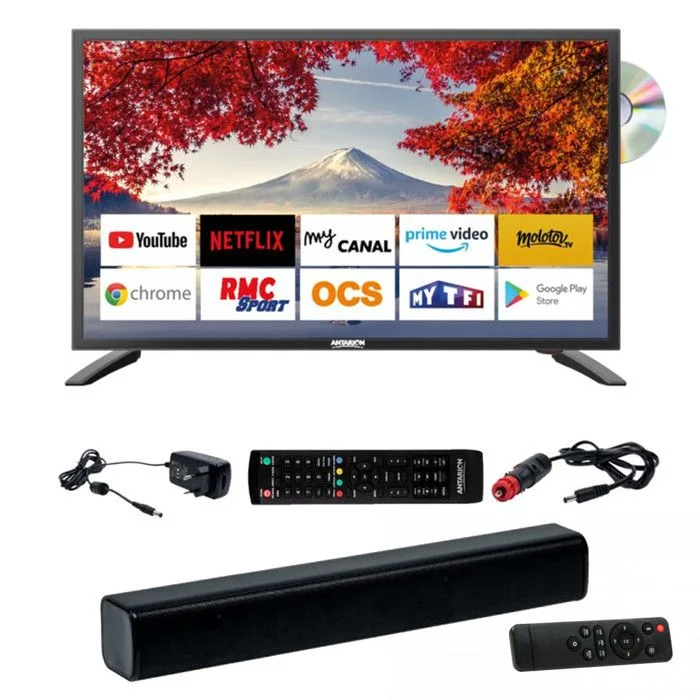 Antarion tv led 19 48cm smart connect dvd intégré barre de son 30w