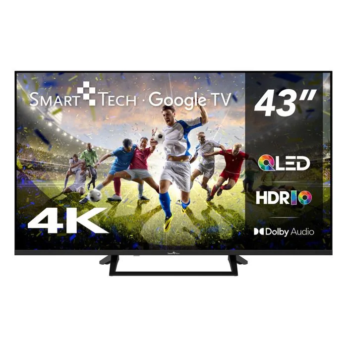 Smart Tech TV QLED 4K UHD 43 (109 cm) 43QG06V Google TV 4xHDMI 2xUSB Dolby Audio HDR10