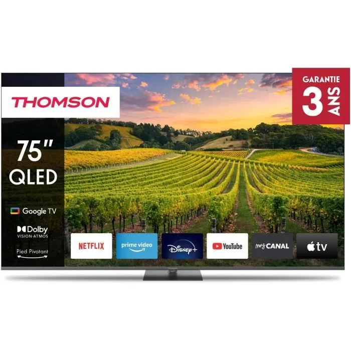 THOMSON TV QLED 75QG5C14 75 (190 cm) 4K UHD 3840x2160 HDR 10 Google TV 2xHDMI 2.1 2xHDMI 2.0